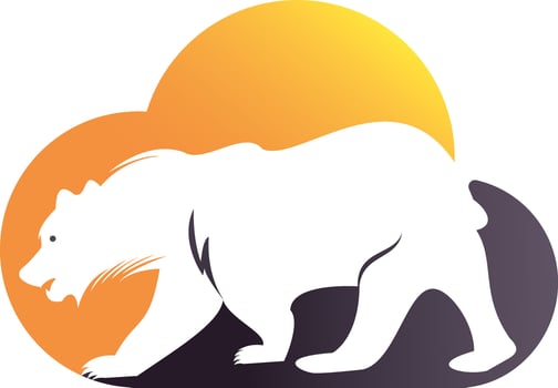 Bear on cloud shape vector Designs. Bears vector template Concept design.