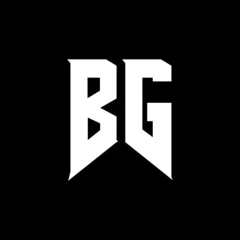 BG Letter Logo Design. Initial letters BG gaming's logo icon for technology companies. Tech letter BG minimal logo design template. BG letter design vector with white and black colors. BG
