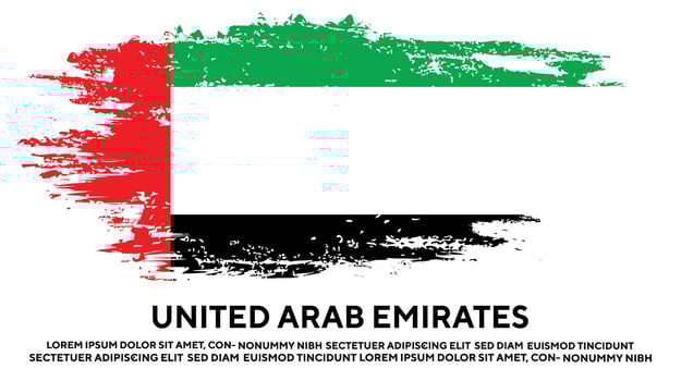 United Arab Emirates colorful grunge texture flag design vector