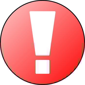 Red exclamation mark for notice, alert or information vector