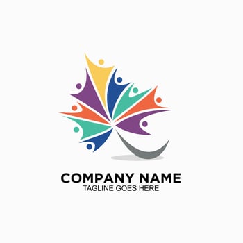 Maple leaf logo human concept for business company vector