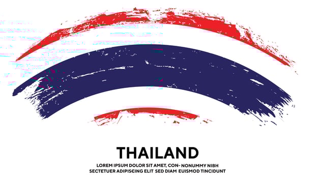 Thailand wavy style colorful grunge texture flag design vector