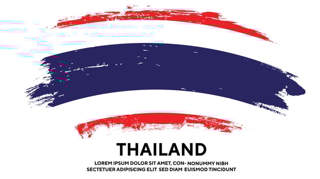 Grunge texture wavy style Thailand colorful flag design vector