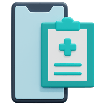 medical record 3d render icon illustration png