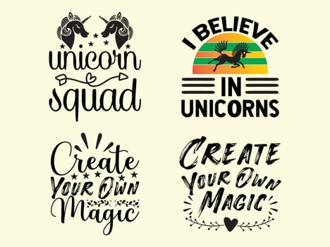 Unicorn t-shirt design bundle vector