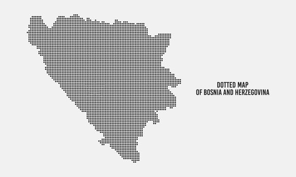 Black Dotted Bosnia Map vector