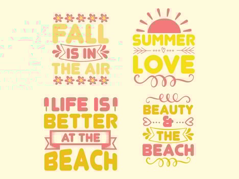 Summer t-shirt design bundle vector