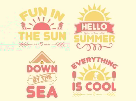 Summer t-shirt design bundle vector