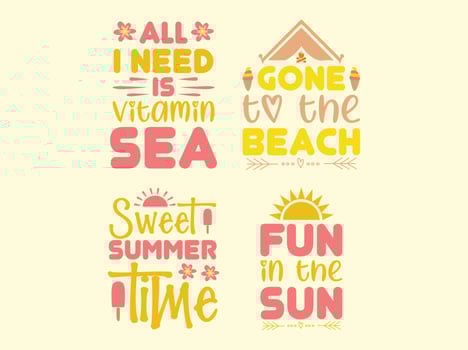 Summer t-shirt design bundle vector