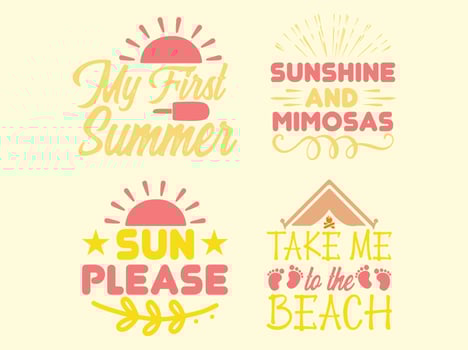Summer t-shirt design bundle vector