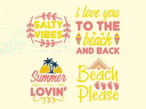 Summer t-shirt design bundle vector