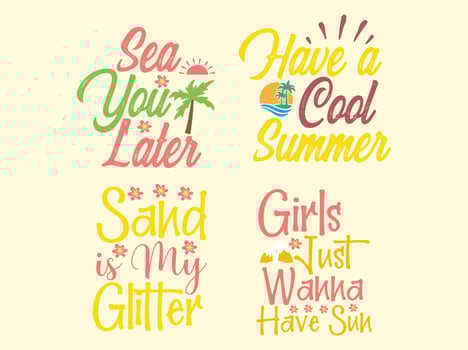 Summer t-shirt design bundle vector