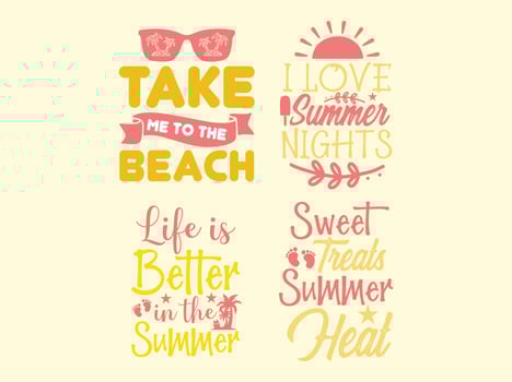 Summer t-shirt design bundle vector