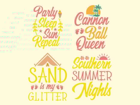 Summer t-shirt design bundle vector