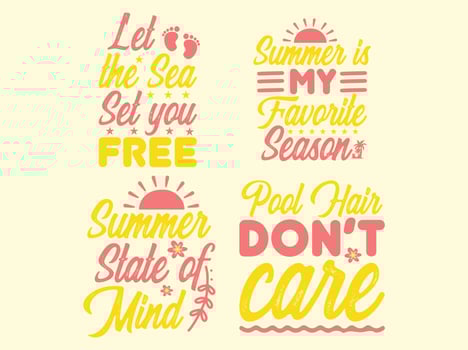 Summer t-shirt design bundle vector
