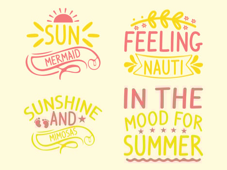 Summer t-shirt design bundle vector