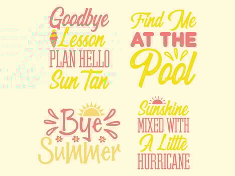 Summer t-shirt design bundle vector