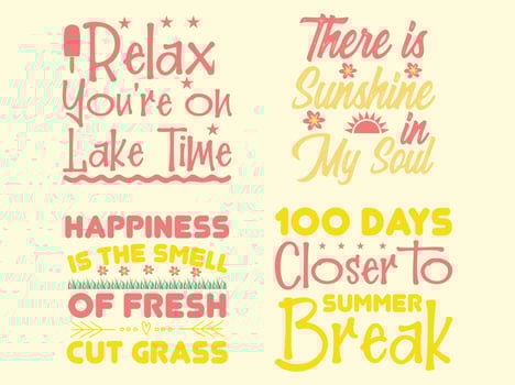 Summer t-shirt design bundle vector