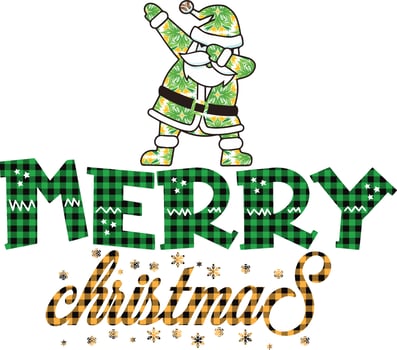 Buffalo Plaid Merry Christmas senta Vector illustration text on white background.White and Black Quote stock file Christmas Lettering Design Usable for banners ,gift, post card.