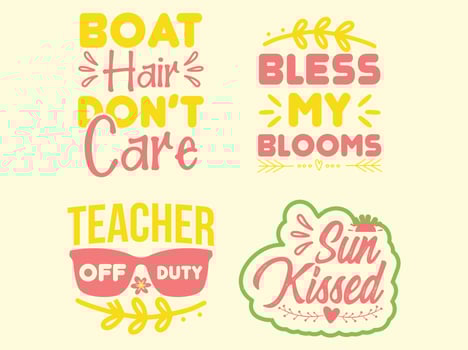 Summer t-shirt design bundle vector