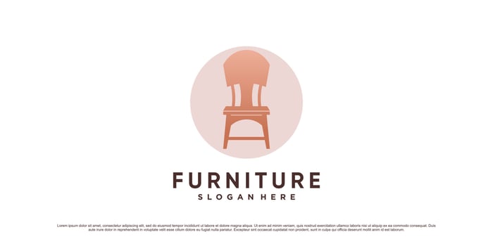 Furniture logo design template for interior property with creative element Premium Vector