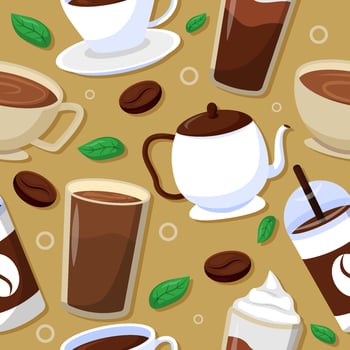 Coffee Beverages Seamless Background vector