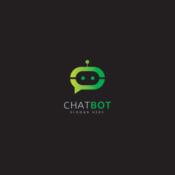 chat bot logo suitable for messaging logo with bubble logo design vector