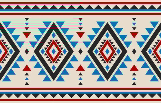 Geometric ethnic seamless pattern in tribal. Beautiful carpet ethnic art. American, Mexican style. vector
