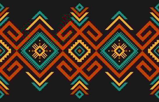 Beautiful carpet ethnic art. Geometric ethnic seamless pattern in tribal. American, Mexican style. vector