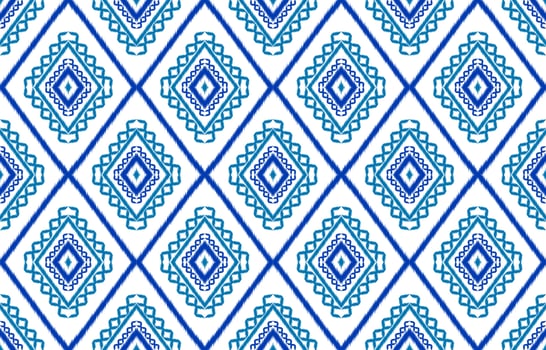 Fabric ikat art. Geometric ethnic seamless pattern in tribal. American, Mexican style. vector