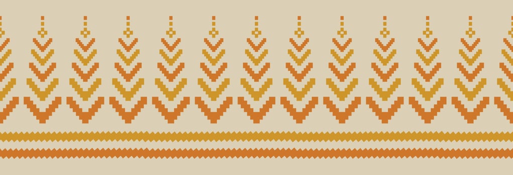 Border ethnic tribal pattern art. folk embroidery, and Mexican style. Aztec geometric ornament print. vector