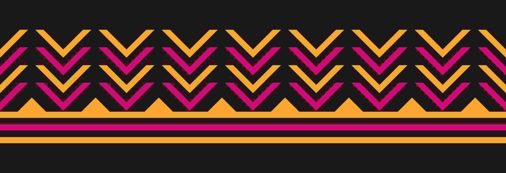 Border ethnic tribal pattern art. folk embroidery, and Mexican style. Aztec geometric ornament print. vector