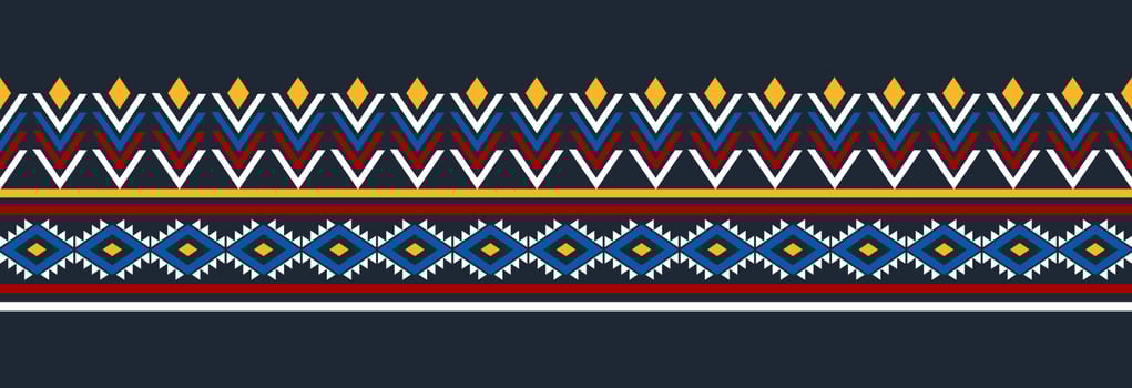 Border ethnic tribal pattern art. folk embroidery, and Mexican style. Aztec geometric ornament print. vector