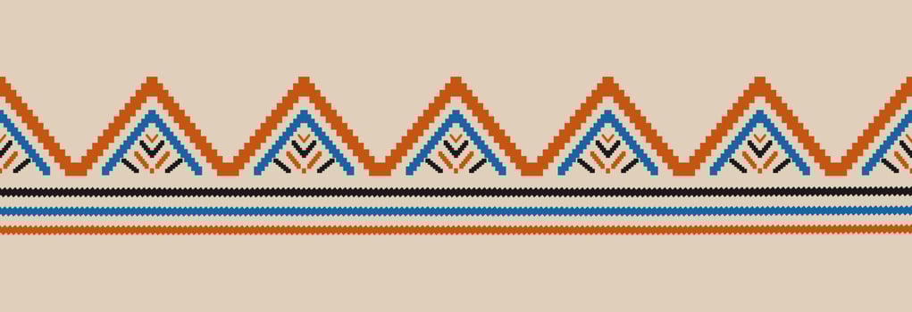 Border ethnic tribal pattern art. folk embroidery, and Mexican style. Aztec geometric ornament print. vector