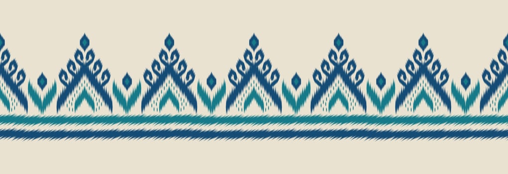 Border ethnic ikat pattern art. folk embroidery, and Mexican style. Aztec geometric ornament print. vector