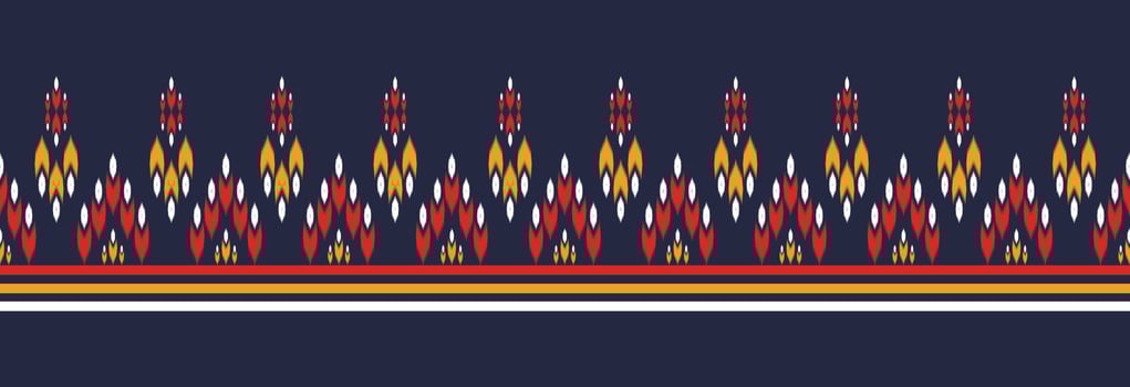 Border ethnic ikat pattern art. folk embroidery, and Mexican style. Aztec geometric ornament print. vector