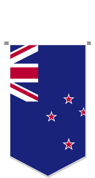 New Zealand flag in soccer pennant, various shape. png