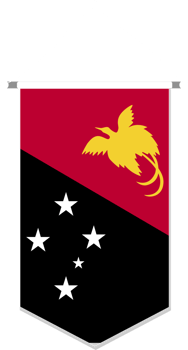 Papua New Guinea flag in soccer pennant, various shape. png