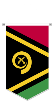 Vanuatu flag in soccer pennant, various shape. png