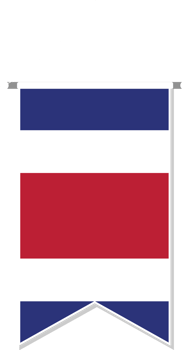 Costa rica flag in soccer pennant. png