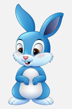 Cute rabbit cartoon isolated on white background vector