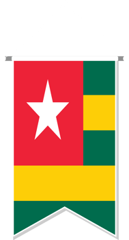 Togo flag in soccer pennant. png