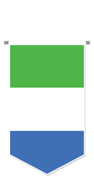 Sierra Leone flag in soccer pennant, various shape. png