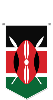 Kenya flag in soccer pennant, various shape. png