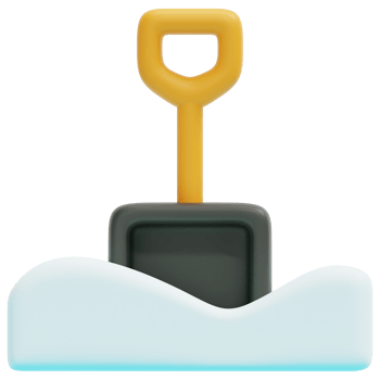 shovel 3d render icon illustration png