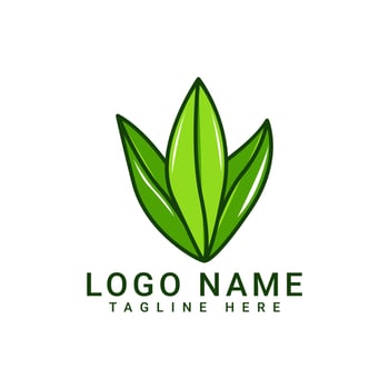 Modern Green Leaves Eco Friendly Logo Symbol Template vector