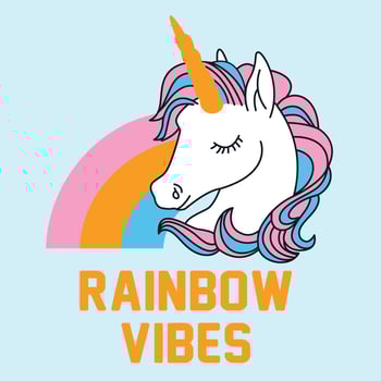 unicorn rainbow vibes vector
