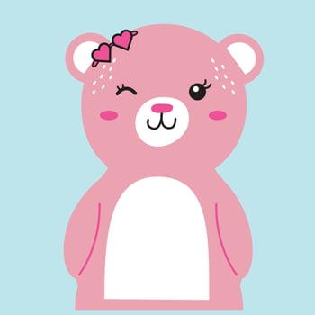 hello cutie bear vector