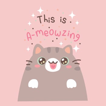 very cute kitty vector