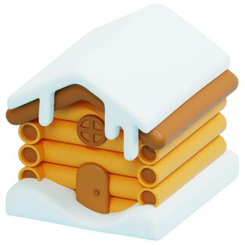 cabin 3d render icon illustration png